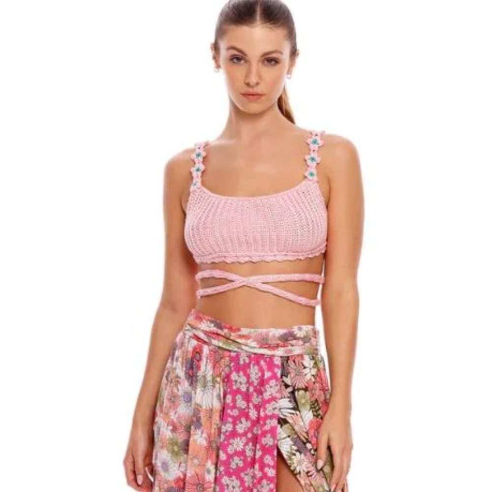 NWT Agua Bendita Albany Java Crop Top SIZE M L